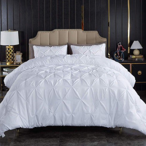 Marquis Luxurious Pinch Pleated All-Season Comforter With  Pillow Shams